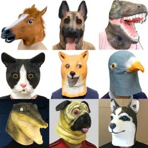 동물 가면 말 고양이 비둘기 공룡 할로윈 파티 행사 축제 웃긴 LED 실리콘 마스크 변장