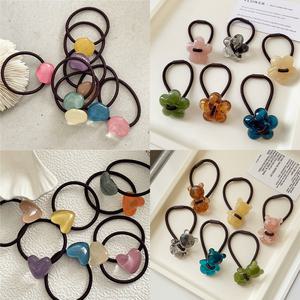 로우번머리끈 굵은고무줄 똥머리 당고 방울 꽃 하트 진주 빅