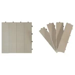 제이오마켓 층간소음 방지 테크타일 매트 아이보리 1P/베란다 발코니 현관 세탁실 바닥 조립식 방수 발판 마루 데크 타일