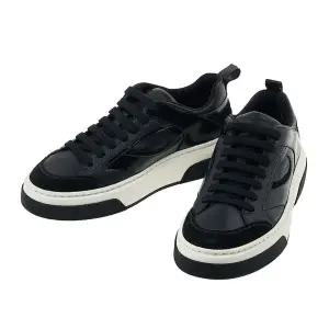 [롯데백화점]페라가모 남성 투톤 로우탑 스니커즈 CASSINA MIX NERO CALF 0762559