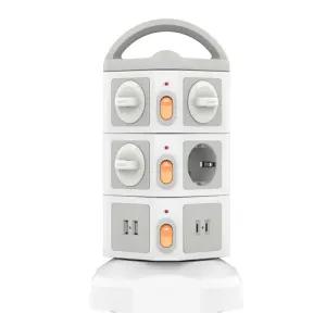 Soopii 4000W고용량 10구 USB 멀티탭 배선차단 캠핑 타워 안전 멀티콘센트 2M TPS10