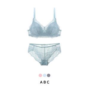 노와이어 레이스 브라 팬티세트 여성 속옷 편안한 데일리 란제리