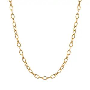 14K 여자 금 목걸이 할로우 링크 체인 1타입