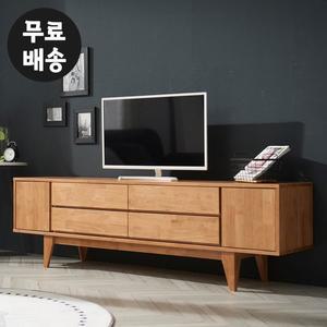 [벤티스가구]카엘 고무나무 원목 거실장 2단 높은 거실장 받침대 TV 테이블 tv장 티비다이(1800)