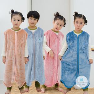 초등 곰자수 퍼 조끼형 수면조끼 주니어수면조끼