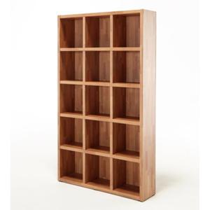 북카페 두꺼운우드 책꽂이 오픈 3x5단 책장 1200 / 이쁜 디자이너 나무 LP