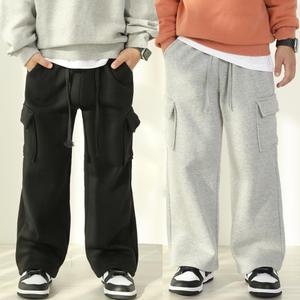 아동 초등학생 주니어 남아 겨울 기모 건빵 통 팬츠 트레이닝 밴딩 바지