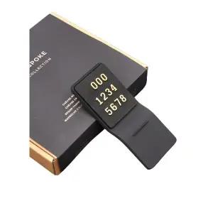 훠링 주차번호판 비스포크 가죽 자동차 전화번호판 안심번호 차량용 새차선물 블랙