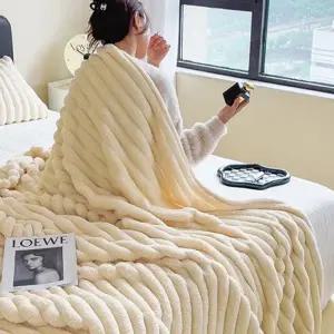 코듀로이 담요 극세사 두꺼운 겨울 캠핑 소파 이불 블랭킷 담요 S