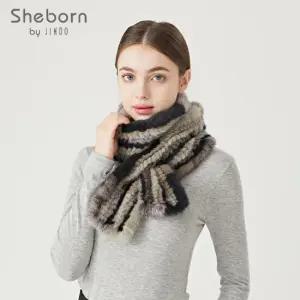 역시즌 특가 진도 쉬본 밍크 니팅 머플러 -멀티(AM71)