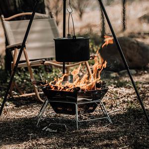 케븐 접이식 경량 육각 화로대 불멍 숯불 바베규 그릴 캠핑 화로대 세트