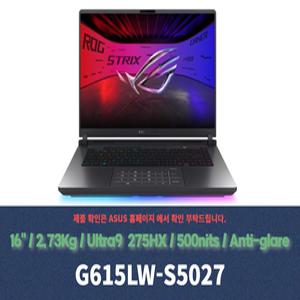 ASUS ROG STRIX G16 G615LW-S5027   SSD 2TB교체+64G+Win11설치+무선마우스+마우스 패드 KW