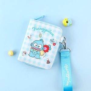 산리오 한교동 체크 스트랩 지갑