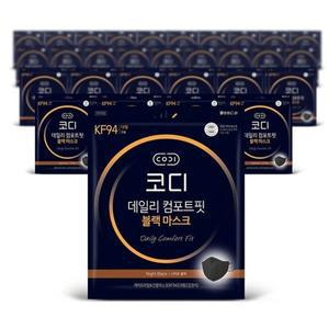 [기타]쌍용씨앤비 코디 데일리 컴포트핏 블랙 마스크 KF-94 대형 30매