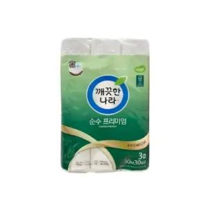 깨끗한나라 순수 프리미엄 화장지 3겹 30m 30롤 1팩