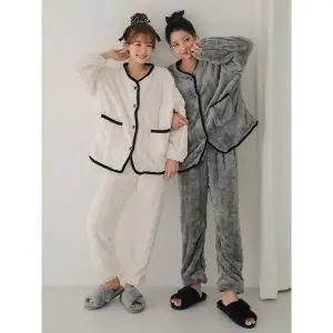 라온 수면잠옷 투피스 털잠옷 여성 겨울 홈웨어 상하세트 3colors