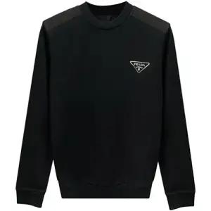 [명품] 삼각로고 라운드 맨투맨 블랙 남성 맨투맨 UJL21A 1U77 F0002