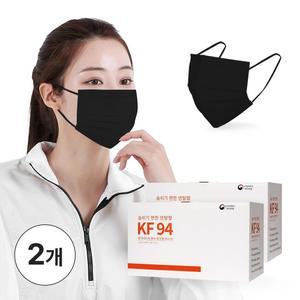 퓨어네이처 국산 볼밀착특허 KF94 덴탈형마스크 벌크포장 블랙 대형 2박스 총 100매