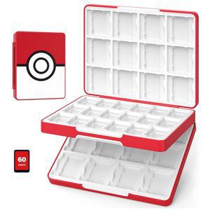 닌텐도 스위치 2용 MoKo 60 게임 카드 케이스 / OLED 3DS 3DSXL, 2 카트리지 60개, 24개, 마이크로 SD 36개, 레드볼