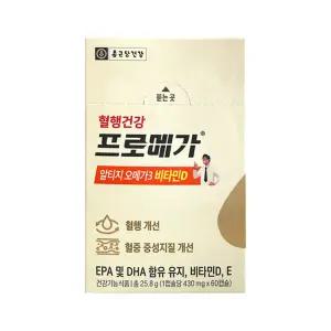 종근당건강 혈행건강 프로메가 알티지 오메가3 비타민D 430mg x 60캡슐 1개 / 써클