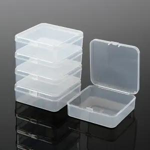 투명 플라스틱 미니 수납 케이스 5p 세트 8.5x8.5cm/액세서리/소형/상자/주얼리/귀걸이/반지/정리/보관/