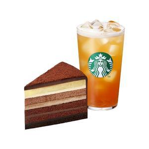 [스타벅스] [잘될 거예요] 아이스 자몽 허니 블랙티 T + 진한 가나슈 9 레이어 케이크