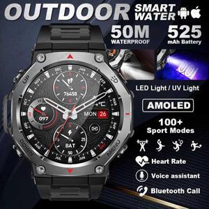 T-Rex3 스마트 워치 2025 샤오미 삼성 군용 스마트워치 남성용 5ATM 방수 100가지 스포츠 모드 LED/UV 라이