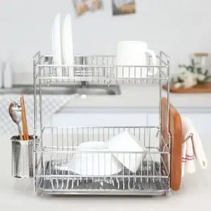 올스텐 강선 2단 일체형 식기건조대(소) 설거지건조대