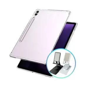 갤럭시탭A9 플러스 투명 젤리 케이스+360도 회전 거치 (WFJBKD0)