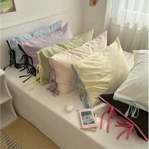 갤러리아 리본 순면 파스텔 배색 무지 베개커버 L