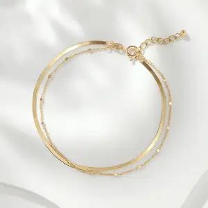 골드팡 14k 벨로나 스네이크 두줄체인 팔찌