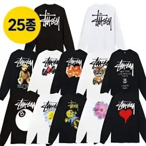 [25종] Stussy 스투시 베이직 남녀공용 롱슬리브 티셔츠 1-25 커플추천 선물추천 [박스포장 + 쇼핑백포함]