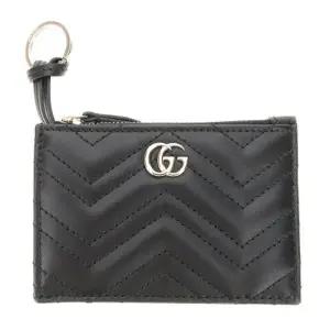 퀼티드 GG 로고 가죽 지퍼 키링 지갑 837747 AAET8 1000