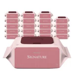 베베숲 시그니처 위드레드 캡형 두꺼운 아기물티슈 70매, 20개