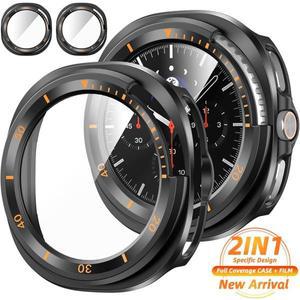 삼성 갤럭시 워치 8 클래식 46mm 스마트워치용 강화유리 스크린 보호필름 내장 하드 PC 케이스 (Watch8 Cla