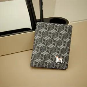 헤지스 액세서리 남성 25SS [스테디셀러] 블랙 이니셜로고 가죽 카드지갑 WUHO5E902BK