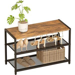 신발장, 촘촘한 금속 메쉬가 있는 3단 현관 입구, 복도, 거실, 욕실용 내구성 산업용 독립형 신발장 25 Wx11 02 Dx15 75 H 소박한