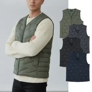 남성 버팔로 V넥 경량 패딩 조끼 아웃도어 작업복 이너 웰론 BFL 등산 베스트