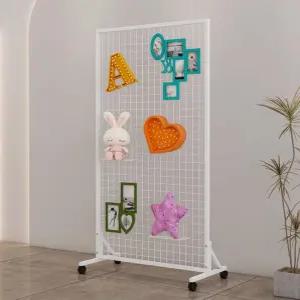 접이식 네트망 스탠드 철망 파티션 거치대 전시 서예 걸이 행거 소품 인테리어 메쉬망 바퀴