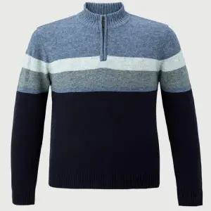 [롯데백화점]트레몰로 F/W 라이트블루 배색 반집업 니트 TRBBH3W9401