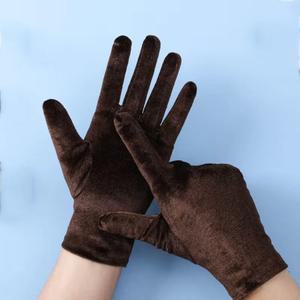 초록색 장갑  가을과 겨울 여성용 따뜻한 장갑 골드 벨벳 탄력 야외 자전거 타기용 운전 플랫 마우스