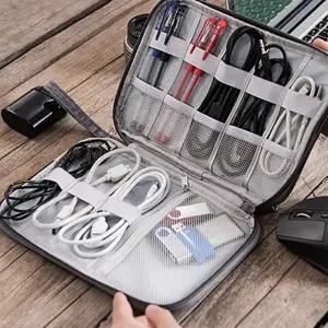 칸막이 충전기 파우치 케이블 이어폰 USB 수납 가방 손목 스트랩 가방속 정리 사각 멀티 지퍼 천