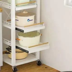 밥솥레일 선반 이동식 에어프라이어 스탠드 보관대