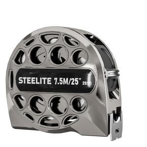 스틸라이트 줄자 25피트 피트/750만 스테인리스 스틸 접이식 측정 테이프 쿨 그레이