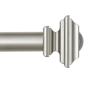 카마니나 1인치 커튼봉 32~58인치(2.6~4.8피트), 창문용 앤티크 실버 커튼봉, 사각형 마감이 있는 싱글 드레이퍼