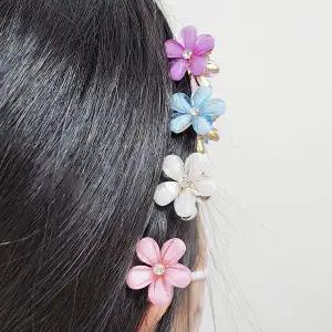 [골드스마일]미니 꽃 모양 헤어 집게핀 머리 고정핀 장식 핀