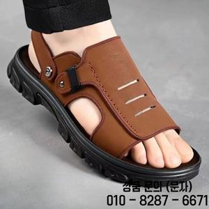 남성 샌들 여름 야외 슬리퍼 튼튼한 두꺼운 밑창 미끄럼 방지 및