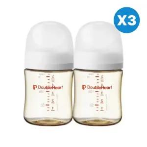 더블하트 신생아 젖병 160ml PPSU 젖꼭지 6개 화이트