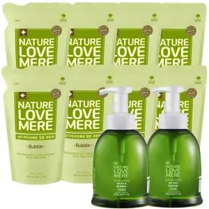 네이쳐러브메레 젖병세정제 거품용기 550ml 2개+거품리필 500ml 8팩, 총 10팩