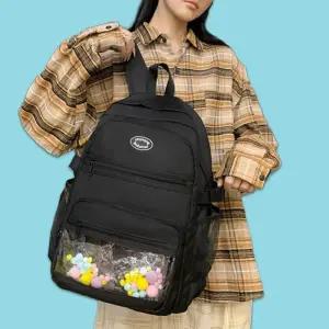 [아우트]데일리 고등 학생 백팩 여행 가방 블랙